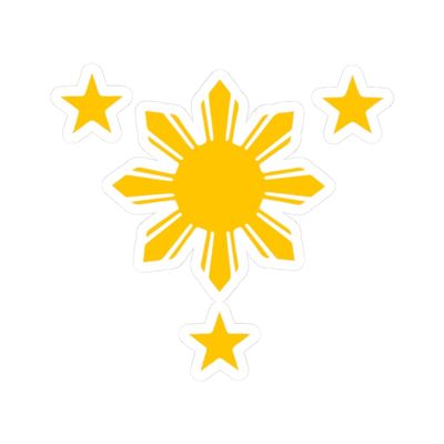 Philippines Sun and Stars Sticker, Philippines Flag Design, Laptop Decal, Travel Scrapbook, Planner Sticker, Car Bumper Decal