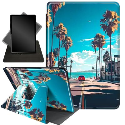 Case for Fire HD 8 Tablet (8th/7th/6th Generation, 2018/2017/2016 Release),360 Degree Rotating Stand Smart Protective Case for Kindle Fire HD 8 8th/7th/6th/5th Generation,Seaside Landscapes