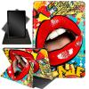 Case for 6.8" Kindle Paperwhite 11th Gen 2021,360 Degree Rotating Stand Smart Protective Cover Case for Kindle Paperwhite 2021 E-Reader,Red Lips view 1