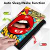 Case for 6.8" Kindle Paperwhite 11th Gen 2021,360 Degree Rotating Stand Smart Protective Cover Case for Kindle Paperwhite 2021 E-Reader,Red Lips view 4