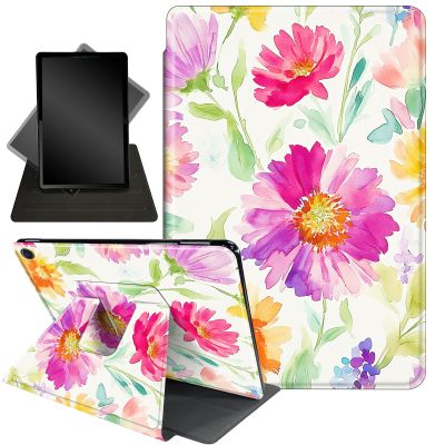 Case for All-New Fire 7 Tablet (12th Generation, 2022 Release),360 Degree Rotating Stand Smart Protective Cover Case for Fire 7 inch (2022 Release),Watercolor Chrysanthemum