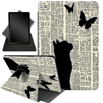 Case for 6.8" Kindle Paperwhite 11th Gen 2021,360 Degree Rotating Stand Smart Protective Cover Case for Kindle Paperwhite 2021 E-Reader,catss and Butterflies