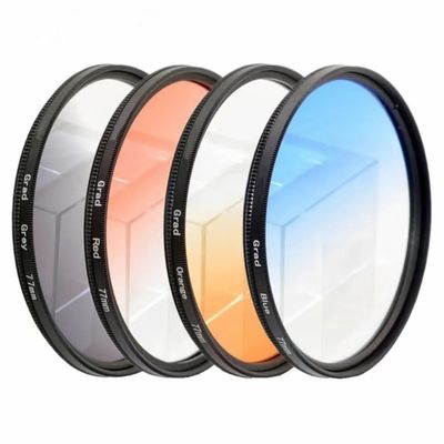 Blue Orange Red Grey Neutral Density Camera Lens Filter for DSLR Camera Photography 52mm 58mm 77mm(72mm,Grad Red)