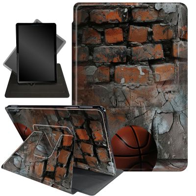 Case for 6.8" Kindle Paperwhite 11th Gen 2021,360 Degree Rotating Stand Smart Protective Cover Case for Kindle Paperwhite 2021 E-Reader,Red Basketball