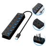 SWOOMEY 7-Port USB 3.0 Hub Individual Controls for Laptops Extra USB Ports for Fast Data Transfer and Peripheral Connectivity view 2