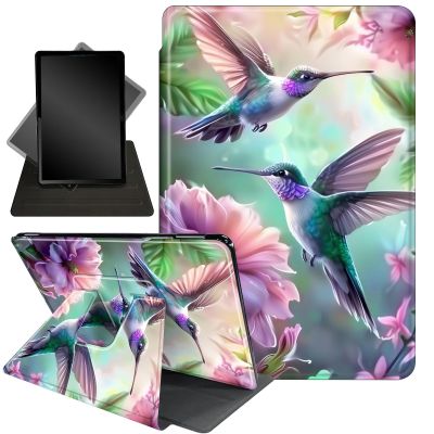 Case for 6.8" Kindle Paperwhite 11th Gen 2021,360 Degree Rotating Stand Smart Protective Cover Case for Kindle Paperwhite 2021 E-Reader,Cute Two Hummingbird