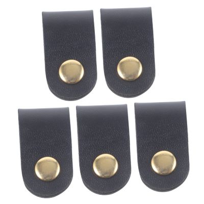 COHEALI 5pcs Dual-Sided Leather Cable Organizer Straps Reusable Cord Keepers for Headphones Portable Fastening Cable Ties Practical Cord Management for Home and Office