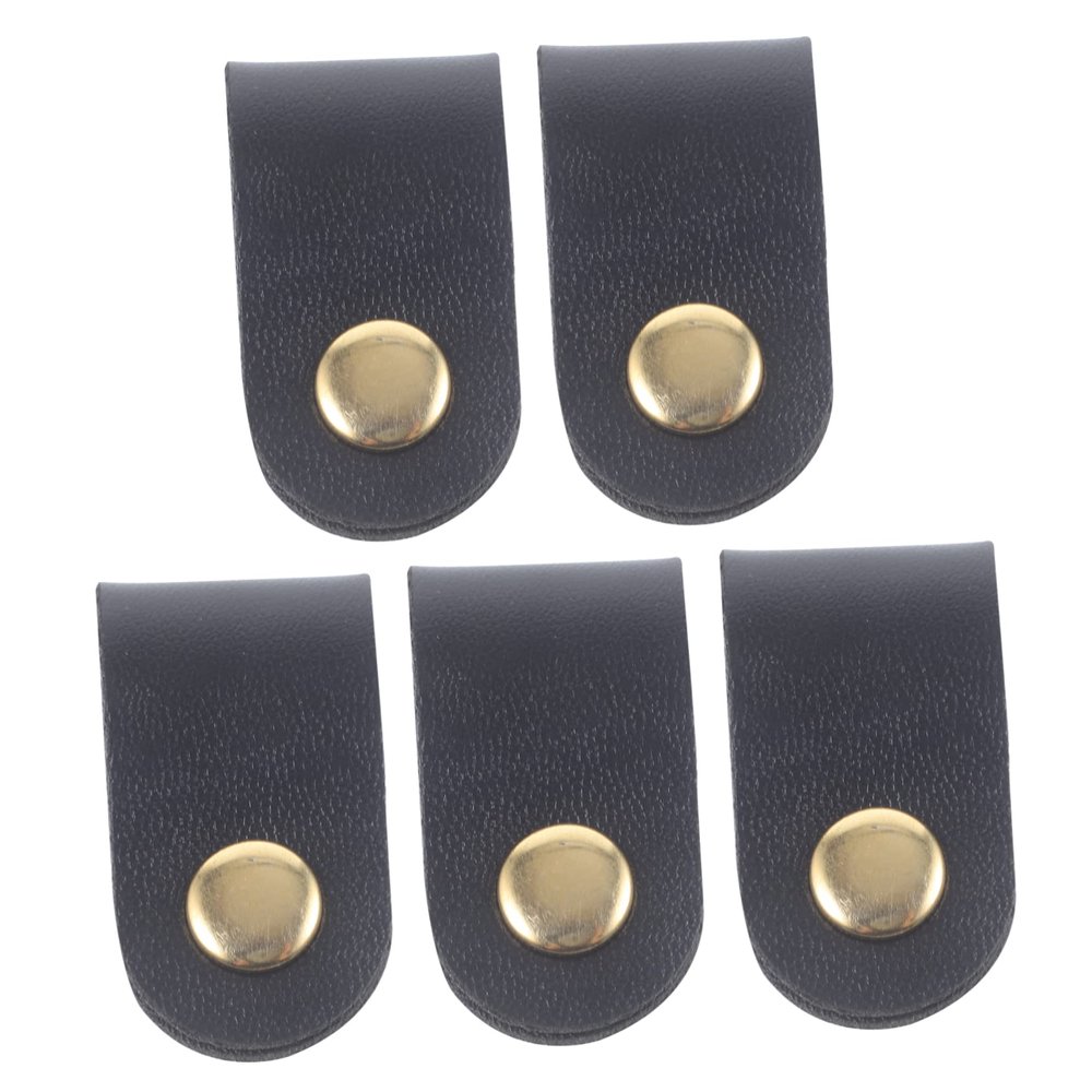 COHEALI 5pcs Dual-Sided Leather Cable Organizer Straps Reusable Cord Keepers for Headphones Portable Fastening Cable Ties Practical Cord Management for Home and Office