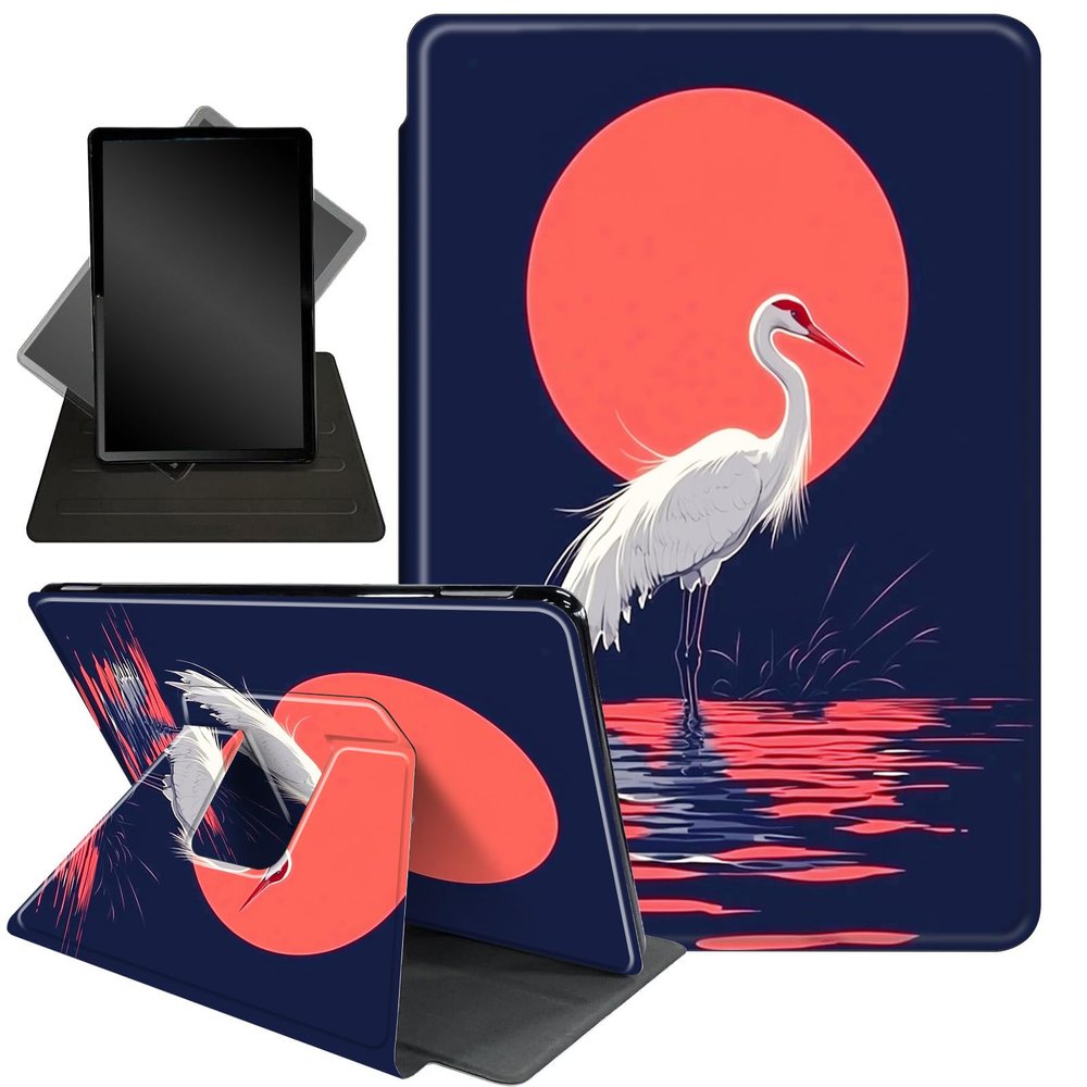 Case for 6.8" Kindle Paperwhite 11th Gen 2021,360 Degree Rotating Stand Smart Protective Cover Case for Kindle Paperwhite 2021 E-Reader,Tropical Flamingo