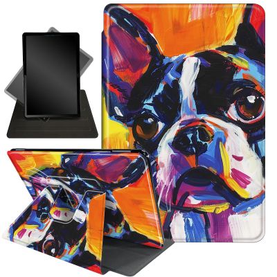 Case for 6.8" Kindle Paperwhite 11th Gen 2021,360 Degree Rotating Stand Smart Protective Cover Case for Kindle Paperwhite 2021 E-Reader,Watercolor Dog
