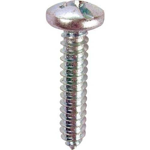 2WS101#10 1" Phillips/Slotted Pan Head Sheet Metal Screw, 100-Pack