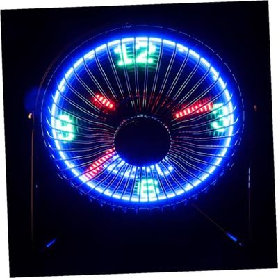 FELTECHELECTR Mini Clock Fan with LED Display Portable Metal Cooling Fan for Home Office and Travel Temperature Message and Easy Operation