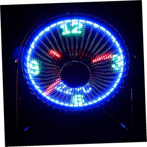 FELTECHELECTR Mini Clock Fan with LED Display Portable Metal Cooling Fan for Home Office and Travel Temperature Message and Easy Operation