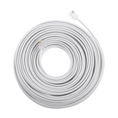 NUOBESTY RJ11 Telephone Extension Cord 20m 6P4C Landline Wire for Modem and Fax Machines Sturdy Phone Cable for Modem and Fax