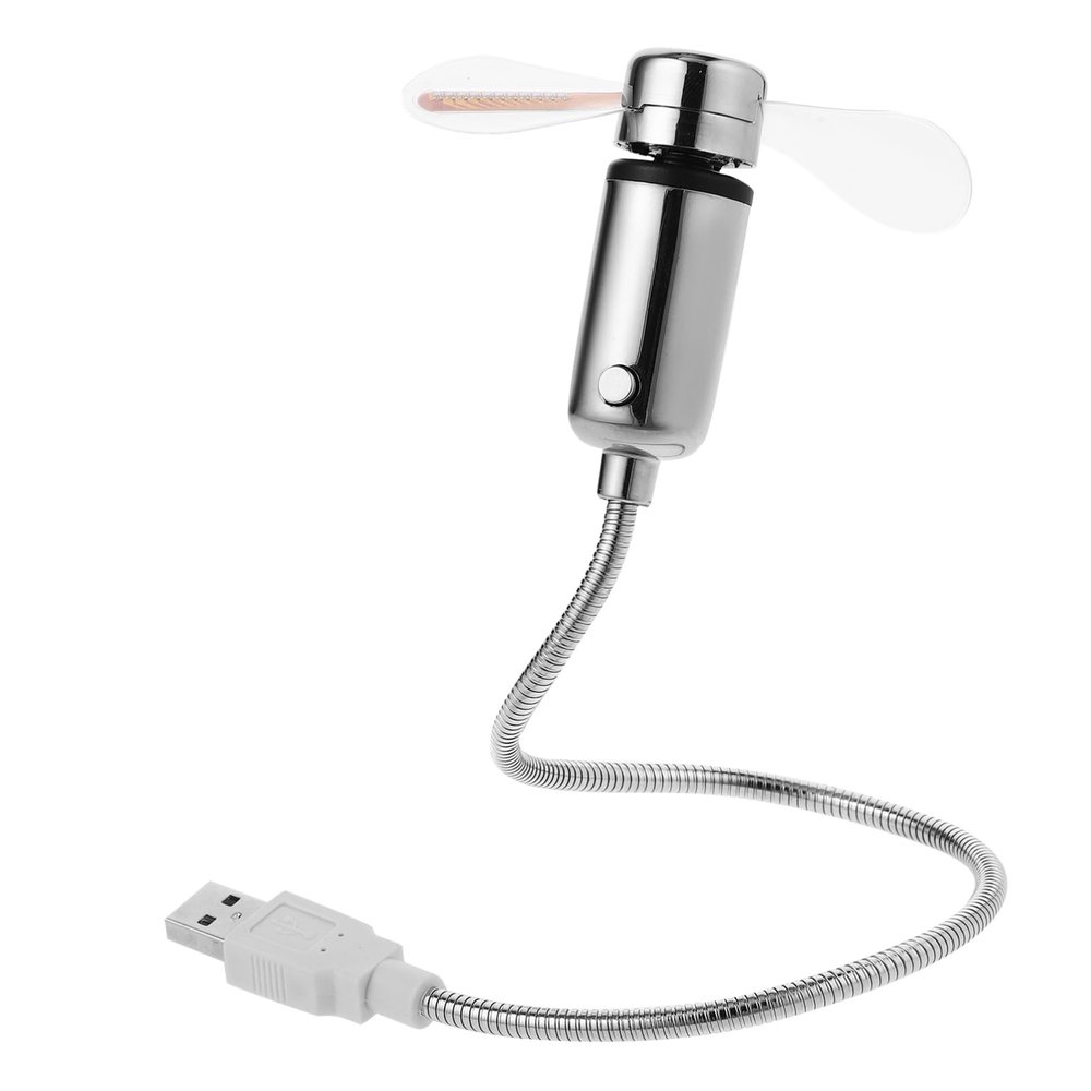 DOITOOL Cooling Fan with Programmable Messages for Laptop Desktop Silver Color Flexible Neck Soft Blades for Office Travel