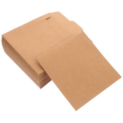 Holibanna 50pcs Elegant Vintage Paper Cd Bag Card Binder Sleeves Square Dvd Cd Case Holder Dvd Envelope Case for Gifts