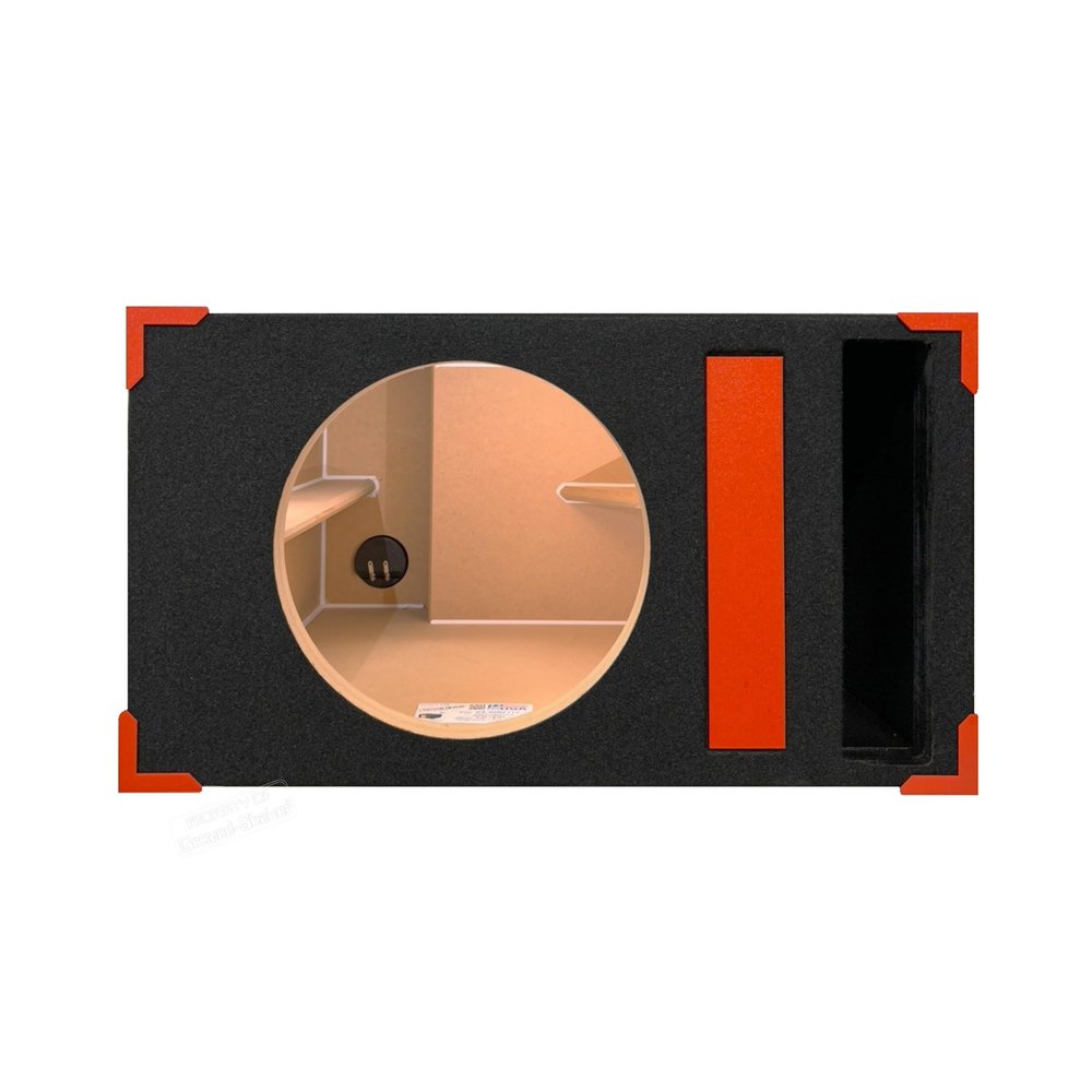 12" Single Competition Ported Sub Box Speaker Enclosure Vented 12" Car Audio Subwoofer Box with Custonm Red Corners