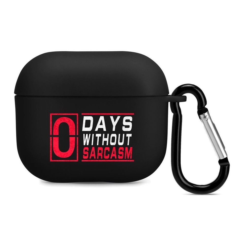0 Days Without Sarcasm Bluetooth Earbuds Case Cover for pods 3 with Keychain Headphone Cover Unisex Shockproof Protective