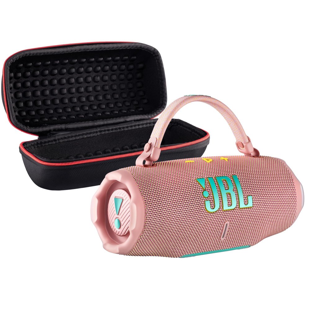 JBL Charge 6 Portable Bluetooth Speaker (Pink) | IP68 Waterproof, DustProof, and DropProof, Outdoor Wireless Audio |28Hrs Playtime + Travel Case Bundle