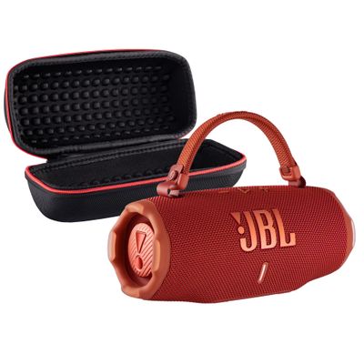 JBL Charge 6 Portable Bluetooth Speaker (Red) | IP68 Waterproof, DustProof, and DropProof, Outdoor Wireless Audio |28Hrs Playtime + Travel Case Bundle