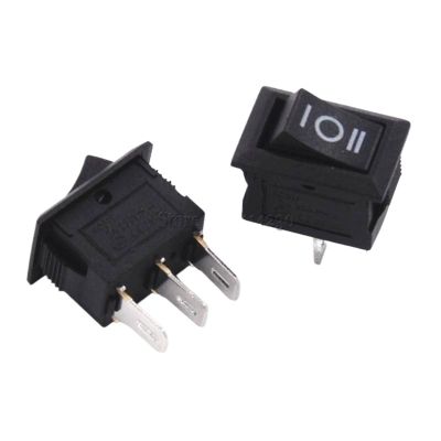 100PCS 3 Pin 3A 250V 10 * 15mm Black Button Rocker Switch ON Off ON AC 10X15 Mini Rocker Power Switches