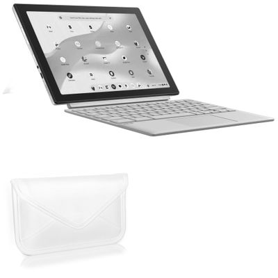 BoxWave Case Compatible with ASUS Chromebook CM30 Detachable (CM3001) (10.5 in) - Elite Leather Messenger Pouch, Synthetic Leather Cover Case Envelope Design - Ivory White