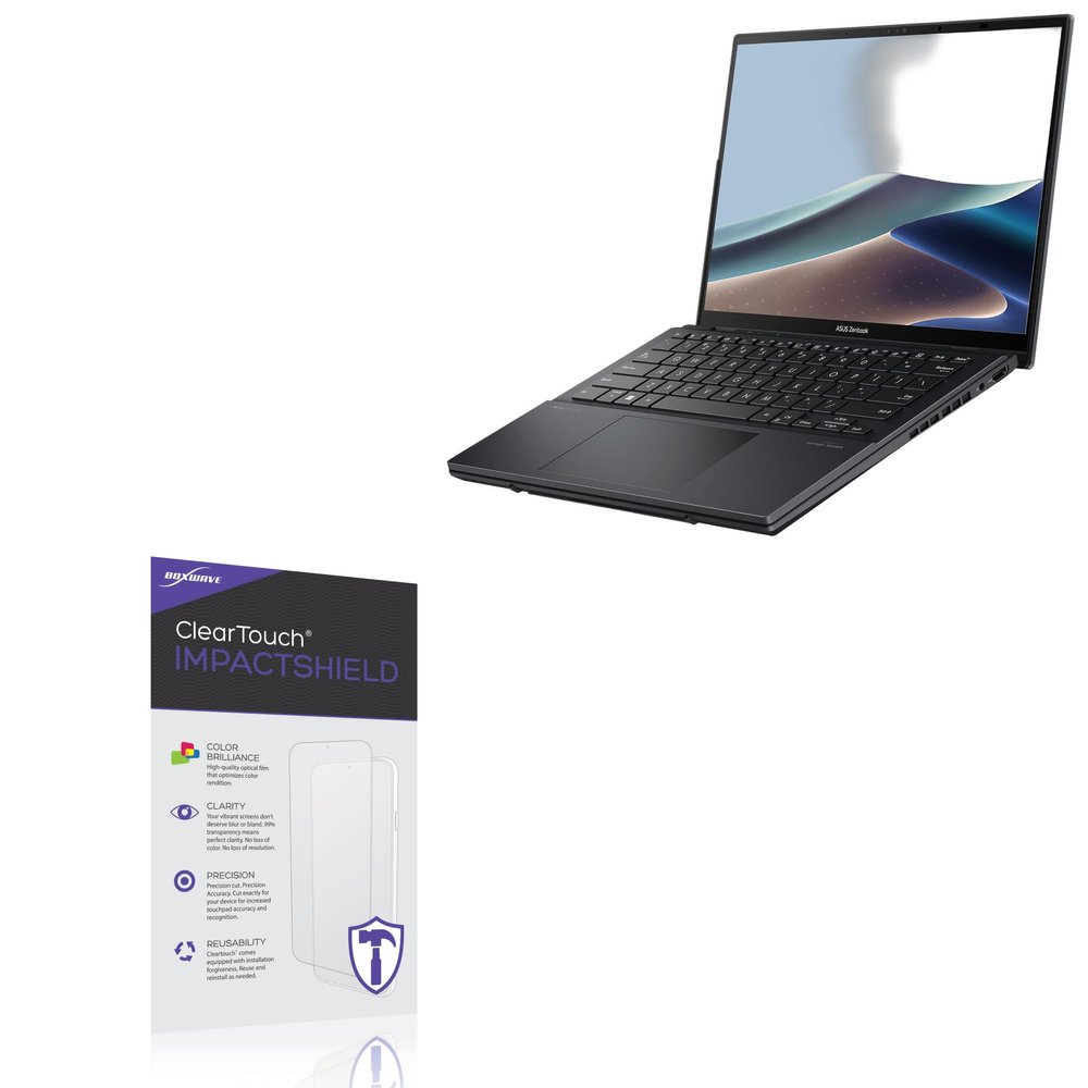 BoxWave Screen Protector Compatible with ASUS Zenbook Duo Laptop (14 in) - ClearTouch ImpactShield (2-Pack), Impenetrable Screen Protector Flexible Film
