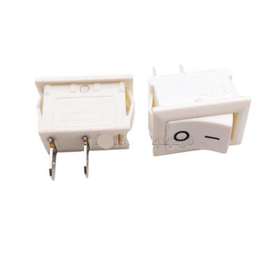 10Pcs White Push Button Switch 6A 250V KCD11 2Pin Snap-in On/Off Rocker Switch 15MM*21MM White