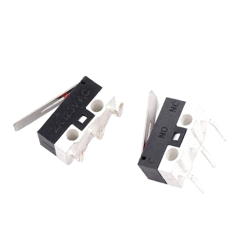 10Pcs Limit Switch Push Button Switch 1A 125V AC Mouse Switch 3Pins 90 Degree Curved Needle Micro Switch