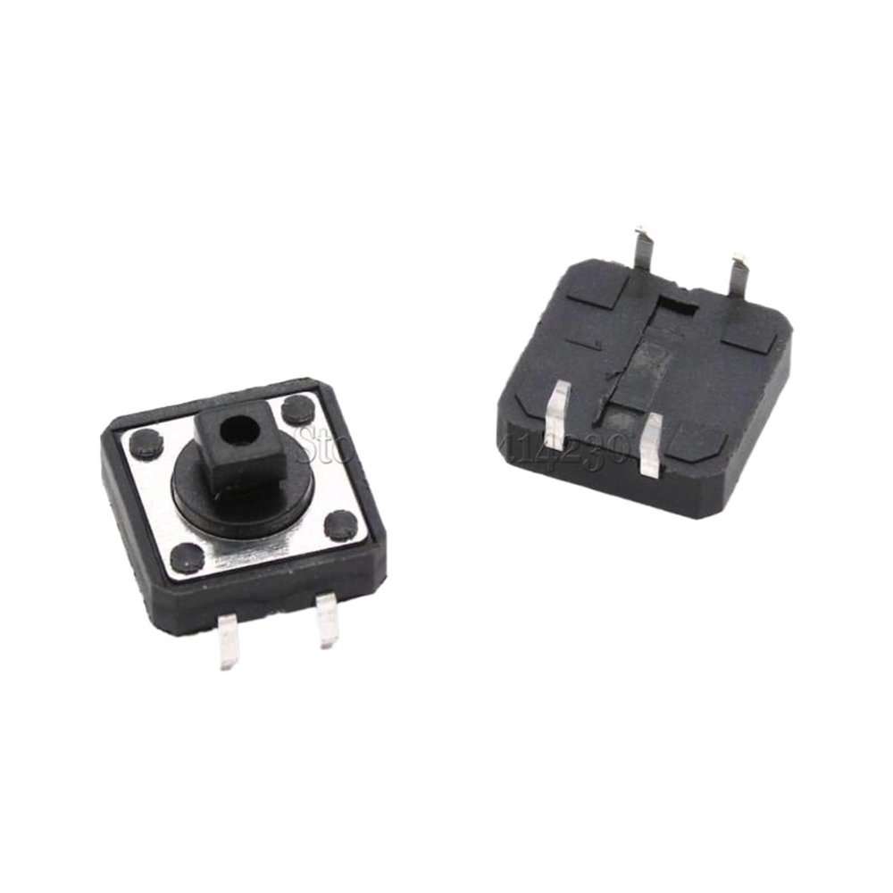 100PCS Tactile Push Button Switch Momentary 12 * 12 * 7.3MM Micro Switch Button DIP Square Head