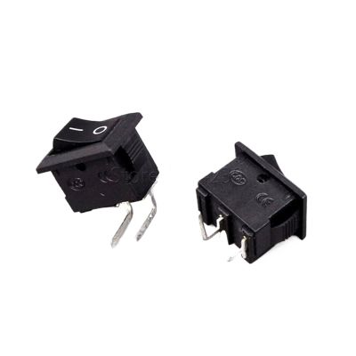 10Pcs 2Pin Curved Needle Black Rocker Switch 3A 250V 6A 125VAC KCD11 2Pin Snap-in On Off Push Button Switch 10 * 15mm Right Bent