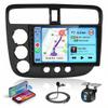 8Core 4G+64G Car Stereo for Honda Civic 2001-2005, Qualcomm Snapdragon Chip, Wireless CarPlay Android Auto, 9" IPS Touchscreen Radio for Civic, GPS+5GWiFi, Bluetooth, Backup Camera view 1