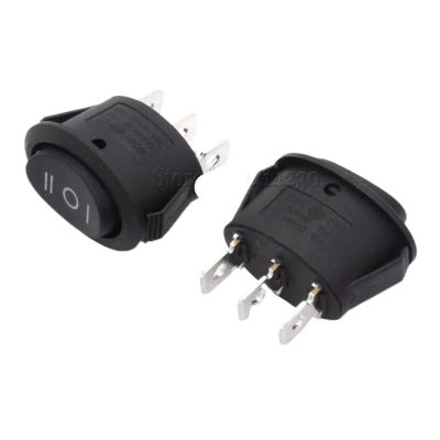 100PCS Mini Oval Rocker Switch 3Pins Black ON-Off-ON AC 6A 250V 10A 125V 3 Position for Kettle Button Switch