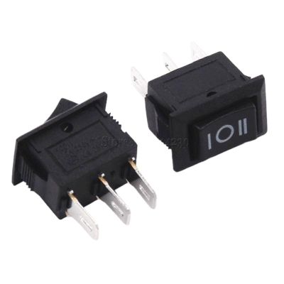 10PCS 3 Pin 3A 250V 10 * 15mm Black Button Rocker Switch ON Off ON AC 10X15 Mini Rocker Power Switches
