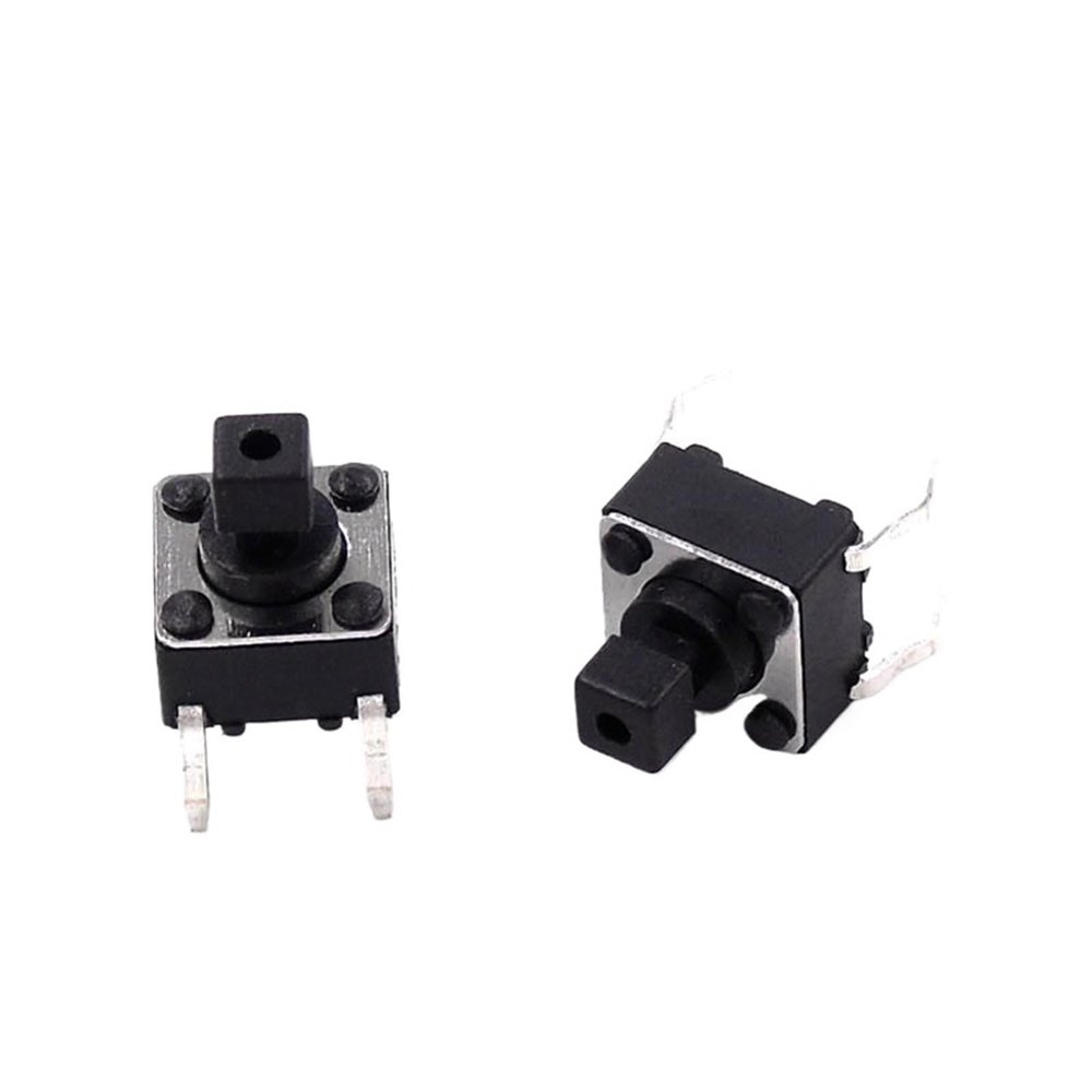 100Pcs 6 * 6 * 7.3MM Square Head 6 * 6 * 7.3H 4 pin Vertical Micro Switch Button Switch DIP-4