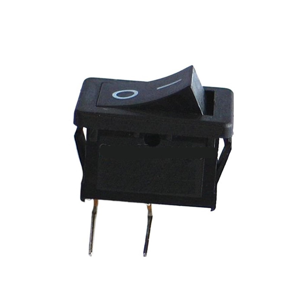 10Pcs Black Push Button Switch 6A/250V 10A/125V KCD1 2Pin Left Curved Needle Snap-in On/Off Rocker Switch 21MM*15MM Black
