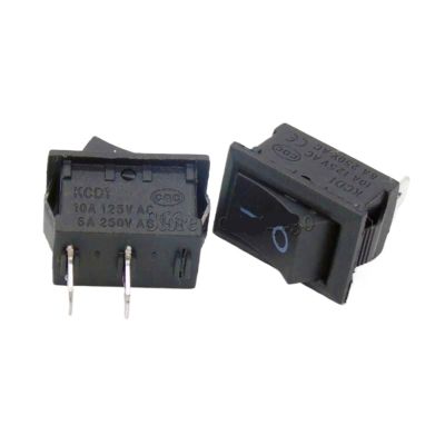 5Pcs Push Button Switch 15x21mm SPST 2Pin 6A 250V 10V 125V KCD1-101 Snap-in On/Off Rocker Switch 15MM*21MM Black
