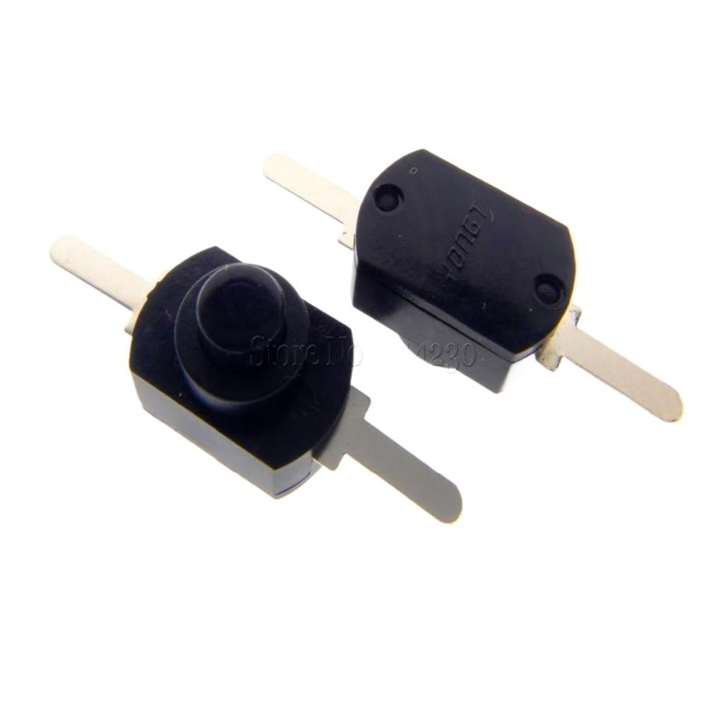 100PCS 12 * 8MM DC 30V 1A Black and White On Off Mini Push Button Switch for Electric Torch Self Locking(100PCS Black)