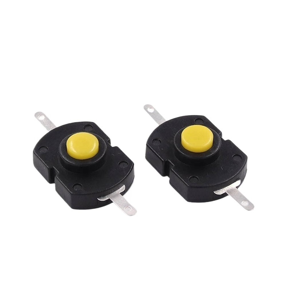 10PCS Flashlight Button Switch Yellow Straight Pins 1813-DF ON-of 18x13mm 2 pins Yellow Switch