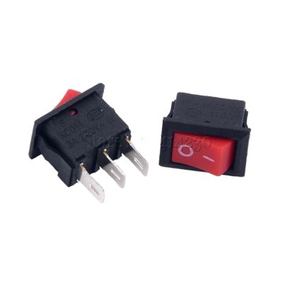 100PCS Power Switch 3 Pin AC 3A 250V 10 * 15mm Red Button Switch ON Off 10X15MM Mini Rocker Switch