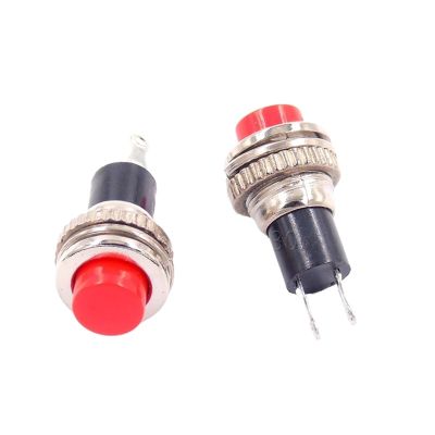 10PCS 10mm Mini Round Push Button Switch No Lock DS-316 Red Green Doorbell Reset Switch DS-314(10PCS Red)