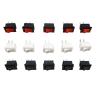 5/10Pcs Push Button Switch 10x15mm SPST 2Pin 3A 250V KCD11 Snap-in on/Off Rocker Switch 10MM*15MM Black Red and White(White,5pcs) view 2