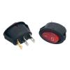 10PCS 2 Position 3 Pins Mini Oval Rocker Switch ON-Off AC 6A 250V 10A 125V with Red Light for Kettle Button Switch view 2