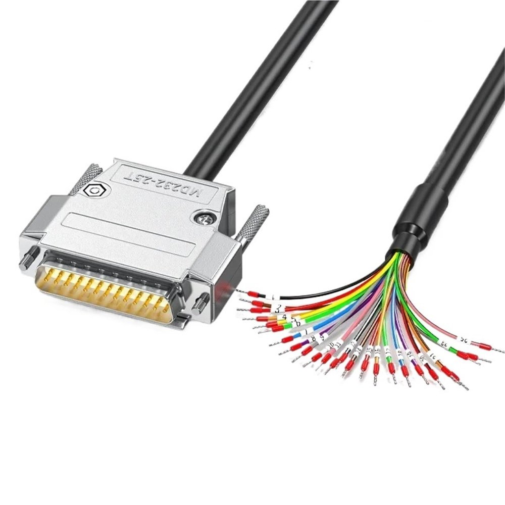 ZDMEBEZ 1Pcs DB37 Serial Port Connector Line DB15 DB25 with Number Tube 9/15/25/37 Pin Terminal Wire DB9/25/15 Parallel Port Connecting Cord(DB25-MM,3 Meters)