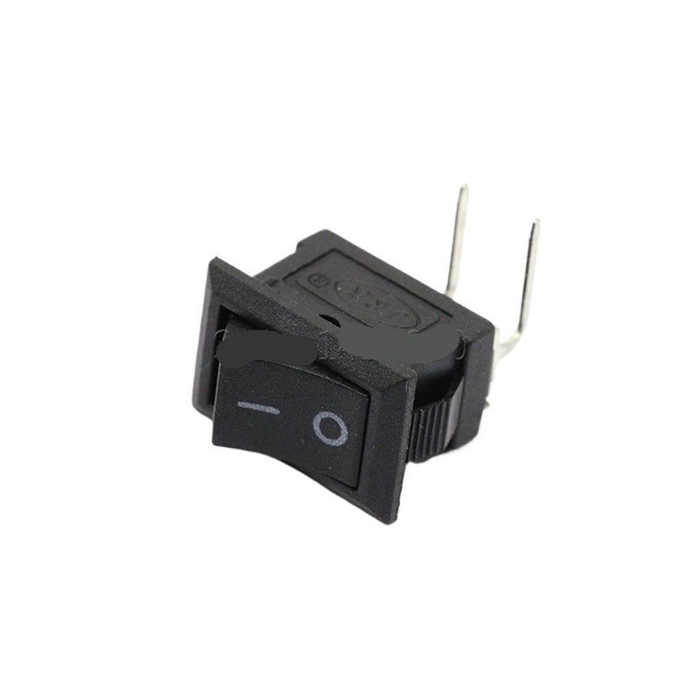 10Pcs Black Push Button Switch 3A 250V 6A 125VAC KCD11 2Pin Left Curved Needle Snap-in On/Off Rocker Switch 10 * 15mm Black