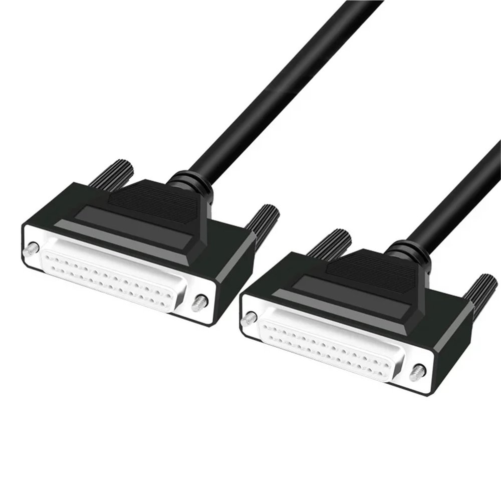 CTDOFUM 1Pcs Double Shield DB25 Parallel Port Data Transmission Cable Male to Female 25pin Pure Copper Computer Printing Connector 0.5M 3M(Fe to Fe,0.5M)