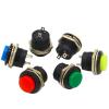 12pcs R13-507 Momentary SPST NO Red Round Cap Push Button Switch AC 6A/125V 3A/250V 6color(12PCS Black) view 1