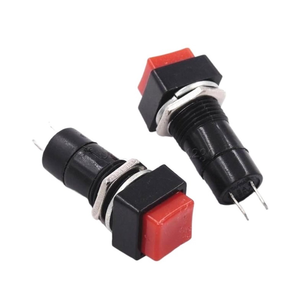 10PCS Push Button Switch PBS-12A ON-Off Self-Locking 250VAC 1A
