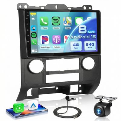 8Core [4G+64G] Qual-comm Snapdragon Chip Car Stereo for Ford Escape/Kuga/Mazda Tribute 2007 2008 2009 2010 2011 2012 Wireless Carplay Android auto, 5G WiFi+GPS, 9 inch IPS Touchscreen SWC