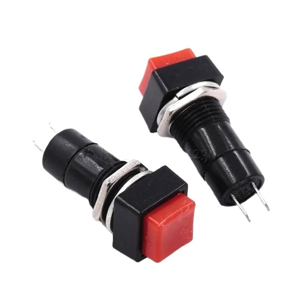 100PCS PBS-12A 12mm ON-Off Square Self Lock Push Button Switch 250VAC 1A